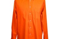 Men's slim fit orange dress shirt