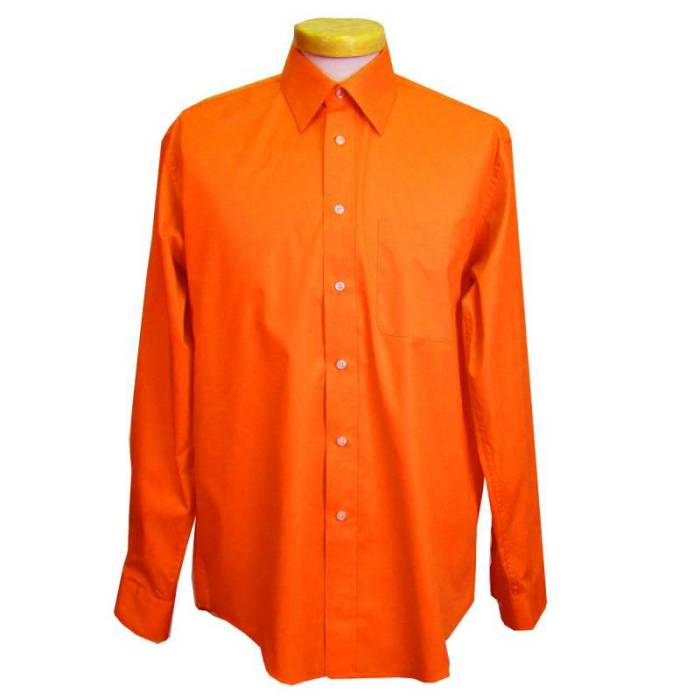 Men's slim fit orange dress shirt