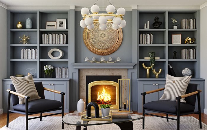 How to decorate a room with a fireplace